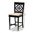 Bowery Hill Sand Upholstered Wood Counter Stools (Set of 2)