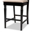 Bowery Hill Sand Upholstered Wood Counter Stools (Set of 2)
