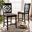 Bowery Hill Contemporary Grey Upholstered Wood Counter Stools (Set of 2)