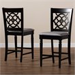 Bowery Hill Contemporary Grey Upholstered Wood Counter Stools (Set of 2)