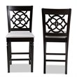 Bowery Hill Contemporary Grey Upholstered Wood Counter Stools (Set of 2)