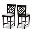Bowery Hill Contemporary Grey Upholstered Wood Counter Stools (Set of 2)