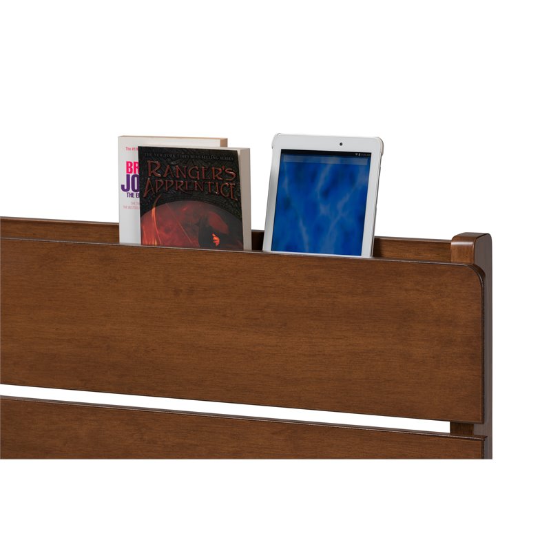 Bowery Hill Queen Size Brown Finished Wood Platform bed