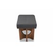 Bowery Hill Dark Gray Fabric Upholstered Brown Finished Bench
