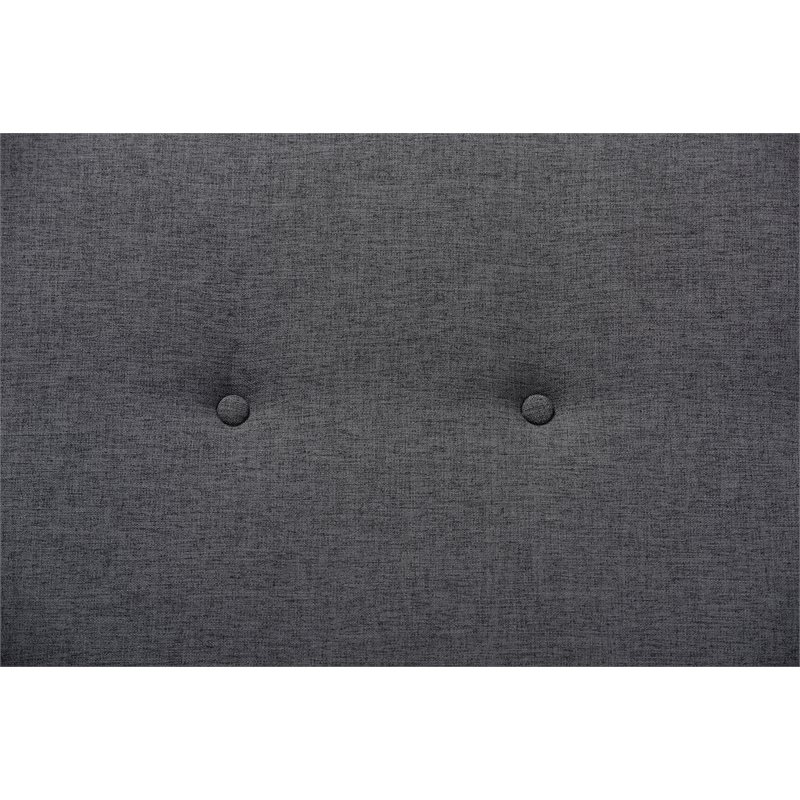 Bowery Hill Dark Gray Fabric Upholstered Brown Finished Bench