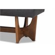 Bowery Hill Dark Gray Fabric Upholstered Brown Finished Bench