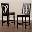 Bowery Hill Contemporary Sand Upholstered Wood Counter stools (Set of 2)