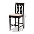 Bowery Hill Contemporary Sand Upholstered Wood Counter stools (Set of 2)