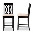 Bowery Hill Contemporary Sand Upholstered Wood Counter stools (Set of 2)