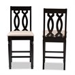 Bowery Hill Contemporary Sand Upholstered Wood Counter stools (Set of 2)