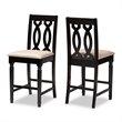 Bowery Hill Contemporary Sand Upholstered Wood Counter stools (Set of 2)