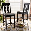 Bowery Hill Contemporary Grey Upholstered Wood Counter stools (Set of 2)