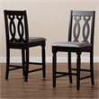 Bowery Hill Contemporary Grey Upholstered Wood Counter stools (Set of 2)