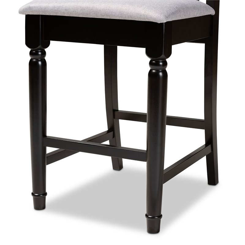 Bowery Hill Contemporary Grey Upholstered Wood Counter stools (Set of 2)