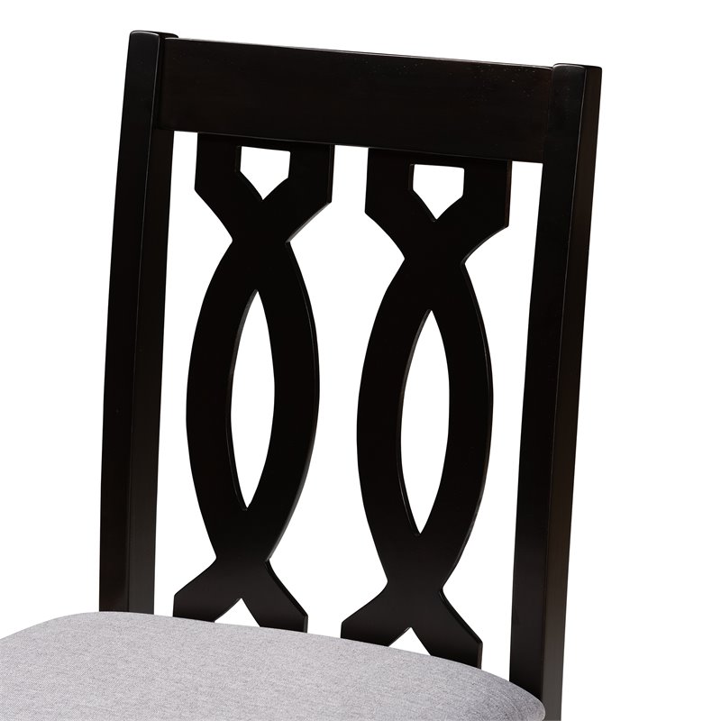 Bowery Hill Contemporary Grey Upholstered Wood Counter stools (Set of 2)