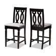 Bowery Hill Contemporary Grey Upholstered Wood Counter stools (Set of 2)