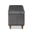 Bowery Hill Grey Velvet Upholstered Storage Ottoman Bench