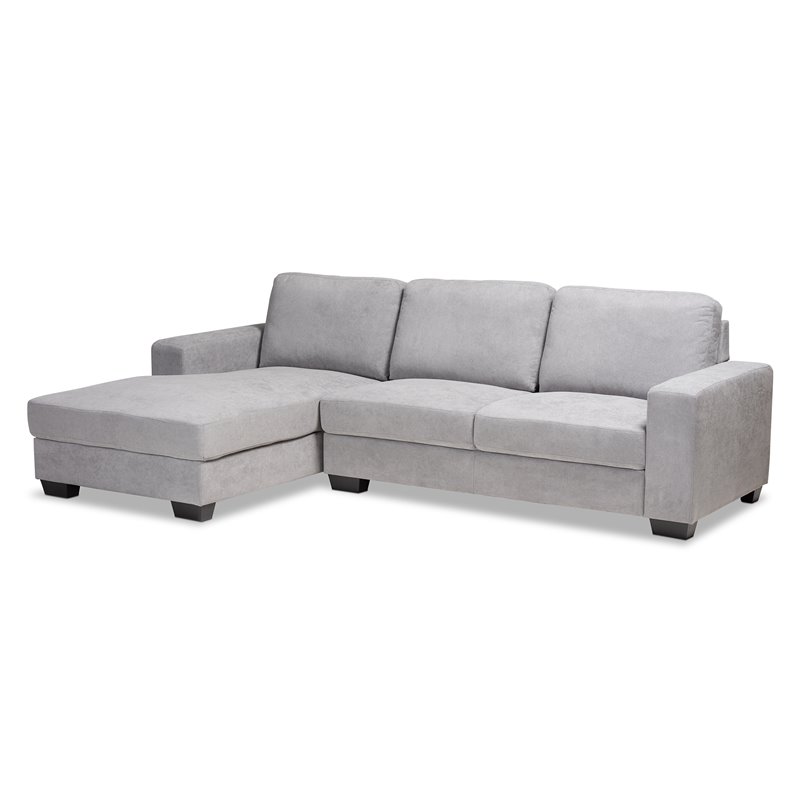 Bowery Hill Light Grey Sectional Sofa with Left Facing Chaise