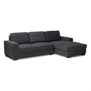 Bowery Hill Dark Grey Sectional Sofa with Right Facing Chaise