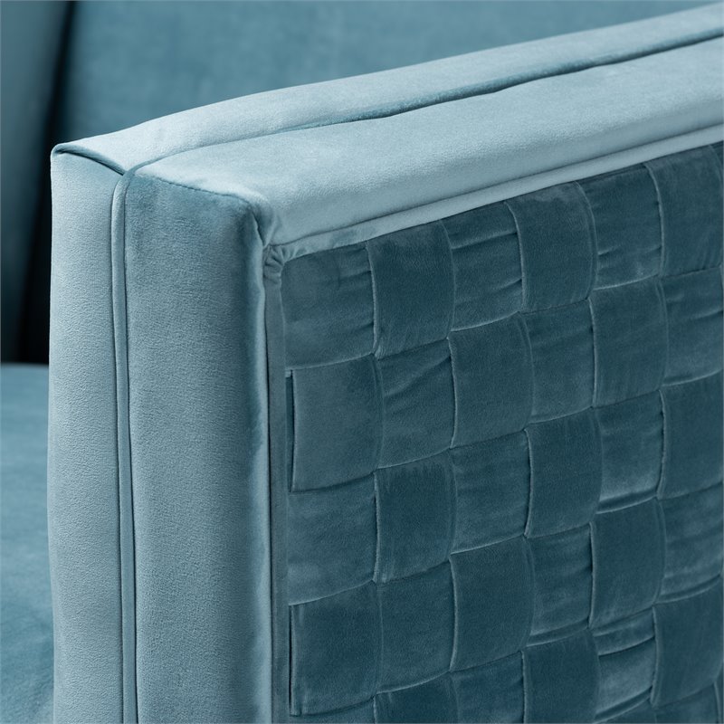 Bowery Hill Contemporary Light Blue Velvet Armchair