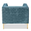 Bowery Hill Contemporary Light Blue Velvet Armchair