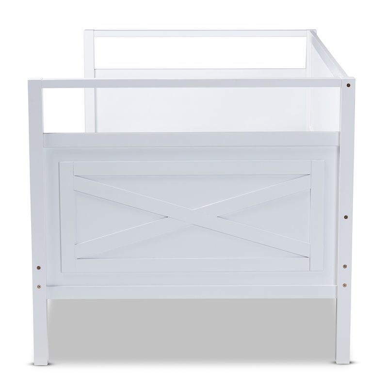 Bowery Hill Traditional Rubberwood/MDF Wood/LVL Twin Size Daybed in White