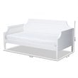 Bowery Hill Traditional Wood Twin Size Daybed with Metal Ring Pulls in White