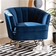 Bowery Hill Contemporary Navy Blue Velvet Accent Chair