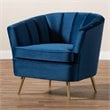 Bowery Hill Contemporary Navy Blue Velvet Accent Chair
