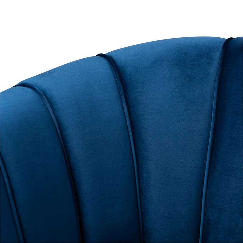 Bowery Hill Contemporary Navy Blue Velvet Accent Chair