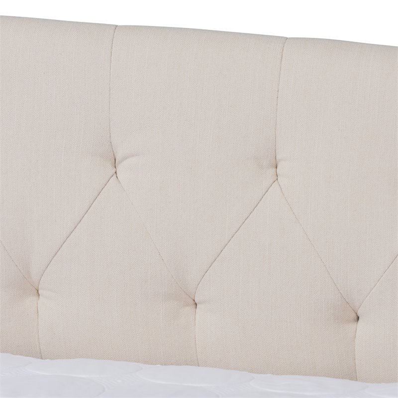 Bowery Hill Modern Fabric Upholstered Queen Size Daybed in Beige