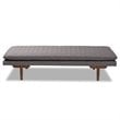 Bowery Hill Grey Mid-Century Upholstered Walnut Wood Daybed