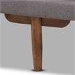 Bowery Hill Grey Mid-Century Upholstered Walnut Wood Daybed