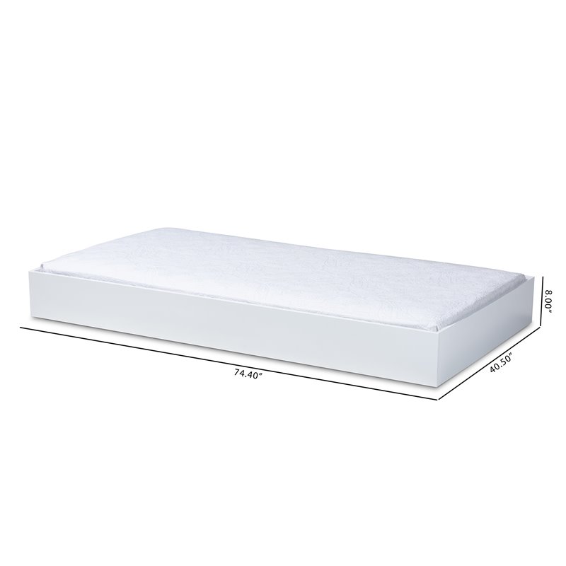 Bowery Hill Modern White Wood Twin Size Bed with Trundle