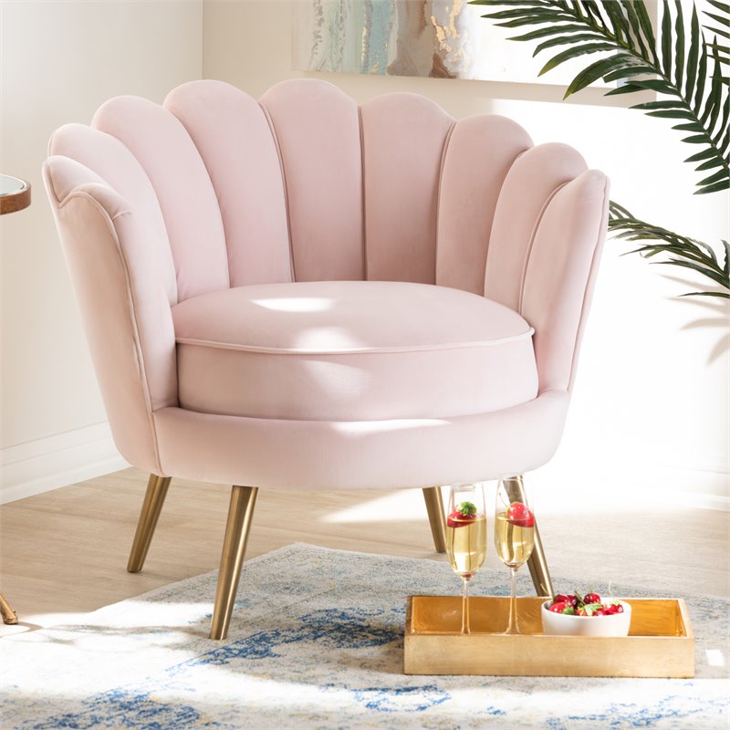 light pink shell chair