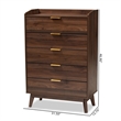 Bowery Hill Mid-Century 5-Drawer Engineered Wood Chest in Walnut Brown