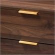 Bowery Hill Mid-Century 3-Drawer Engineered Wood Chest in Walnut Brown