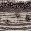 Bowery Hill Traditional Ivory and Brown Handwoven Wool Pouf Ottoman
