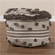 Bowery Hill Traditional Ivory and Brown Handwoven Wool Pouf Ottoman
