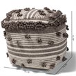 Bowery Hill Traditional Ivory and Brown Handwoven Wool Pouf Ottoman