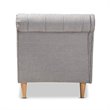 Bowery Hill Grey Upholstered Oak Finished Chaise Lounge
