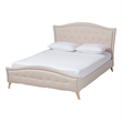 Bowery Hill Modern Upholstered Fabric King Platform Bed in Beige