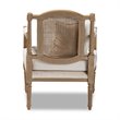 Bowery Hill 16.1'' Contemporary Wood Armchair with Pillow in Whitewashed Oak