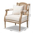 Bowery Hill 16.1'' Contemporary Wood Armchair with Pillow in Whitewashed Oak