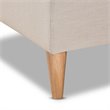 Bowery Hill Beige Upholstered Oak Finished Chaise Lounge