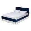 Bowery Hill Modern Full Size Royal Blue Velvet Upholstered Bed