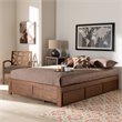 Bowery Hill King Size Walnut 3-Drawer Storage Bed Frame