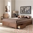 Bowery Hill King Size Walnut 3-Drawer Storage Bed Frame