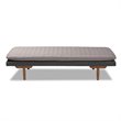 Bowery Hill Two-Tone Grey Upholstered Walnut Wood Daybed