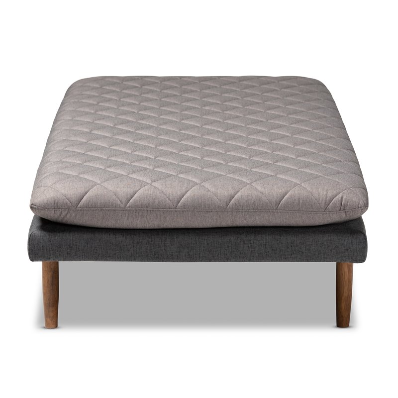 Bowery Hill Two-Tone Grey Upholstered Walnut Wood Daybed